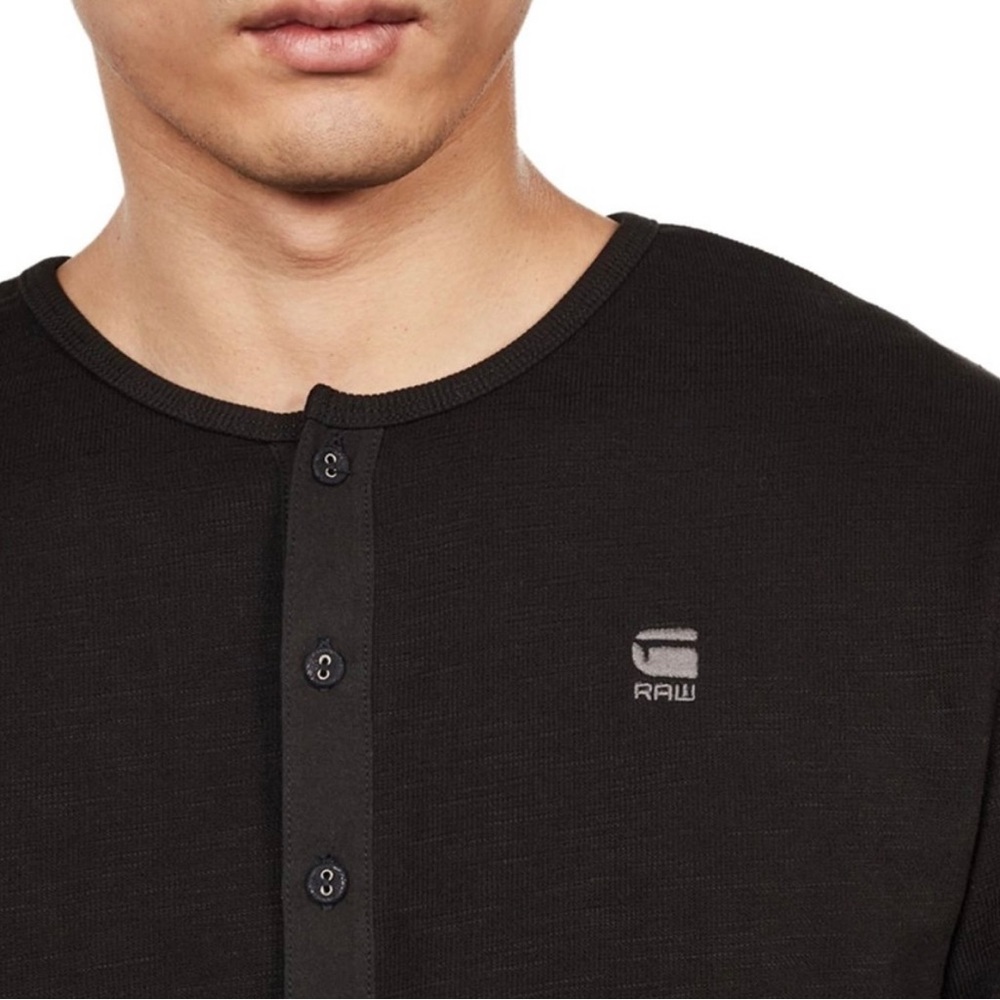 G-Star Raw DK Black Korpaz Slim Granddad  T-Shirt - Mens Size Small